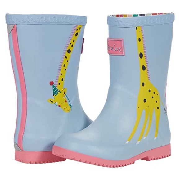 Joules Giraffe Light Blue Rain Boot size US 4 - Picture 1 of 14